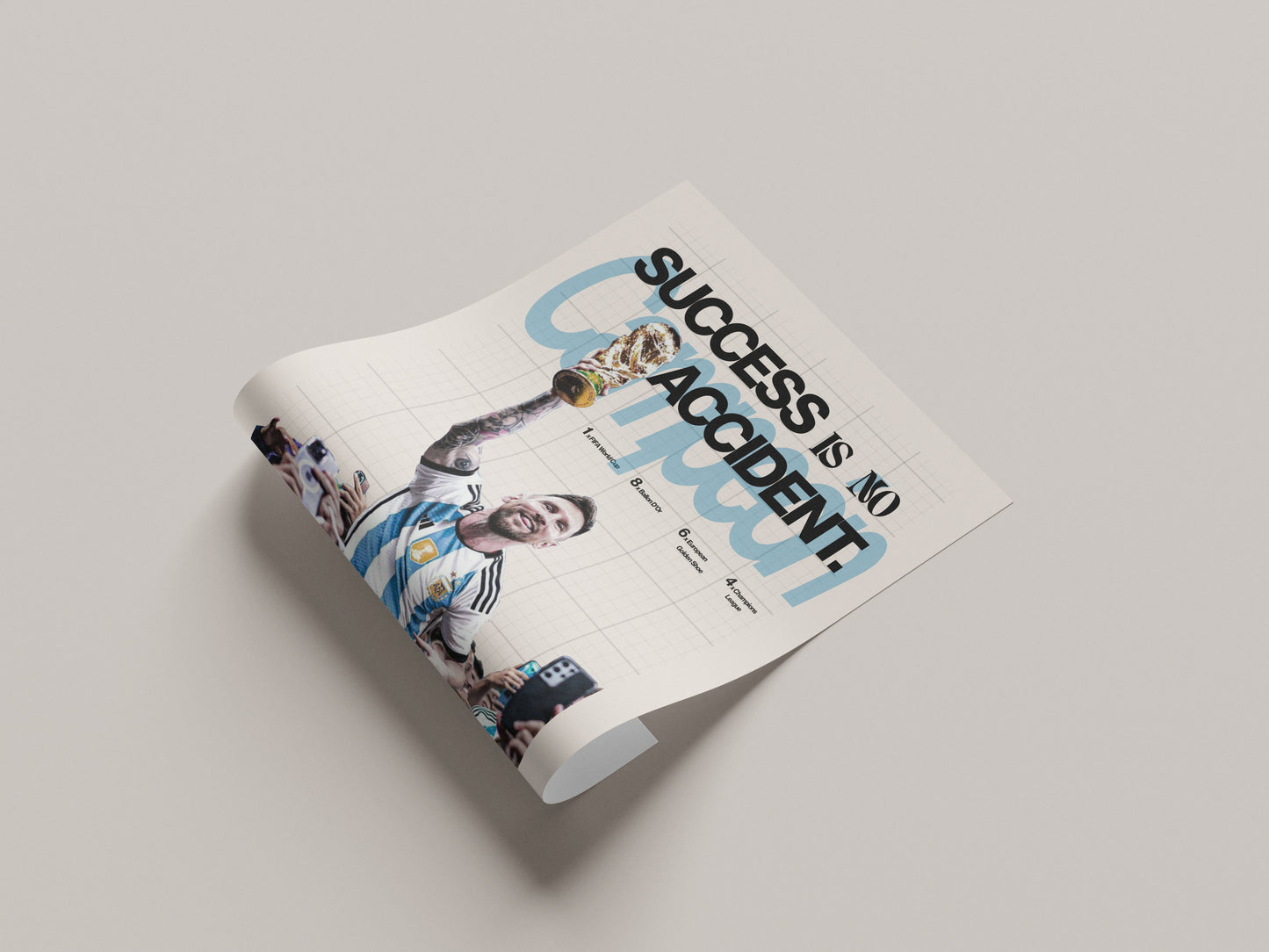 Success Is No Accident | Lionel Messi Motivational Art