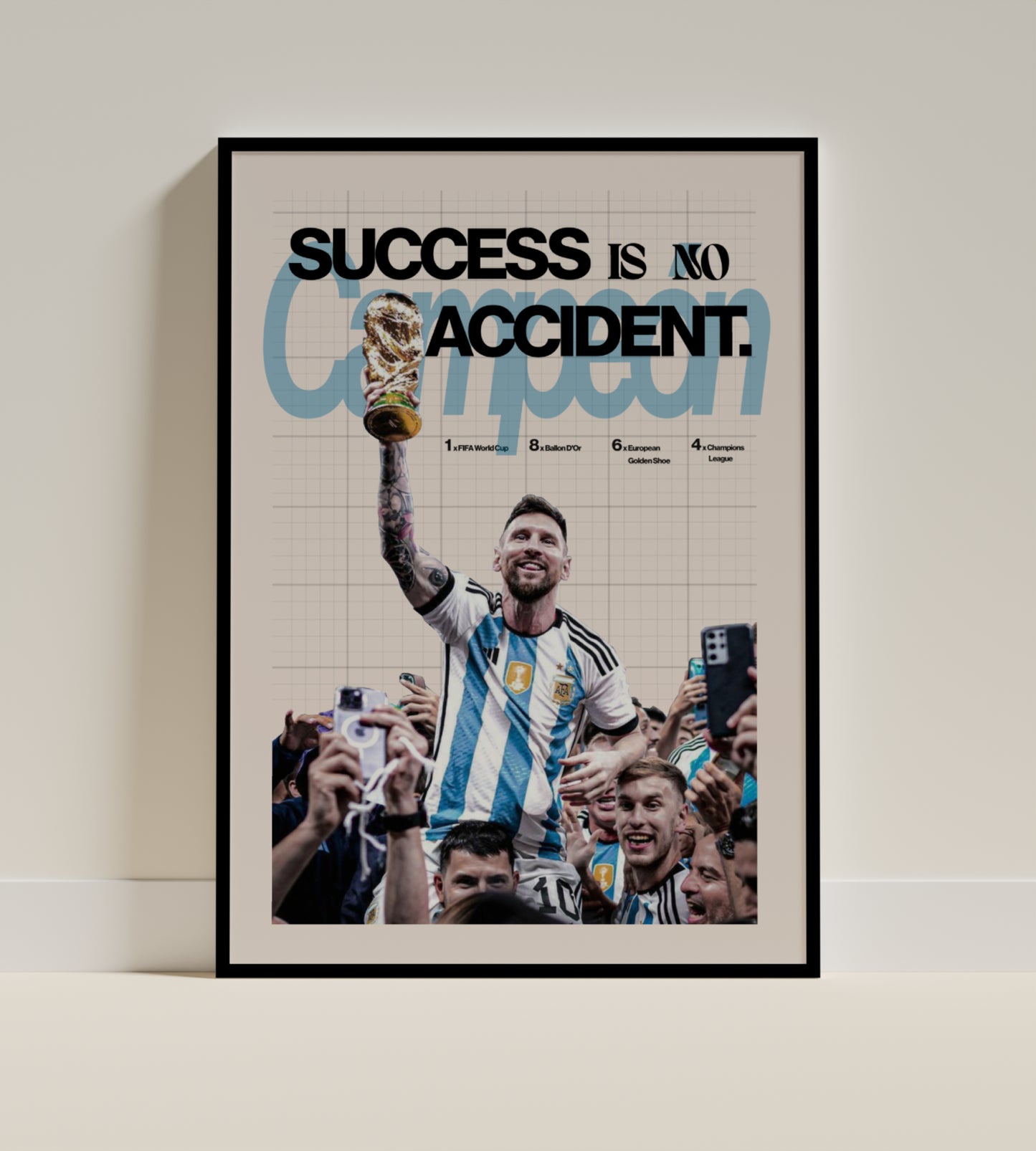 Success Is No Accident | Lionel Messi Motivational Art