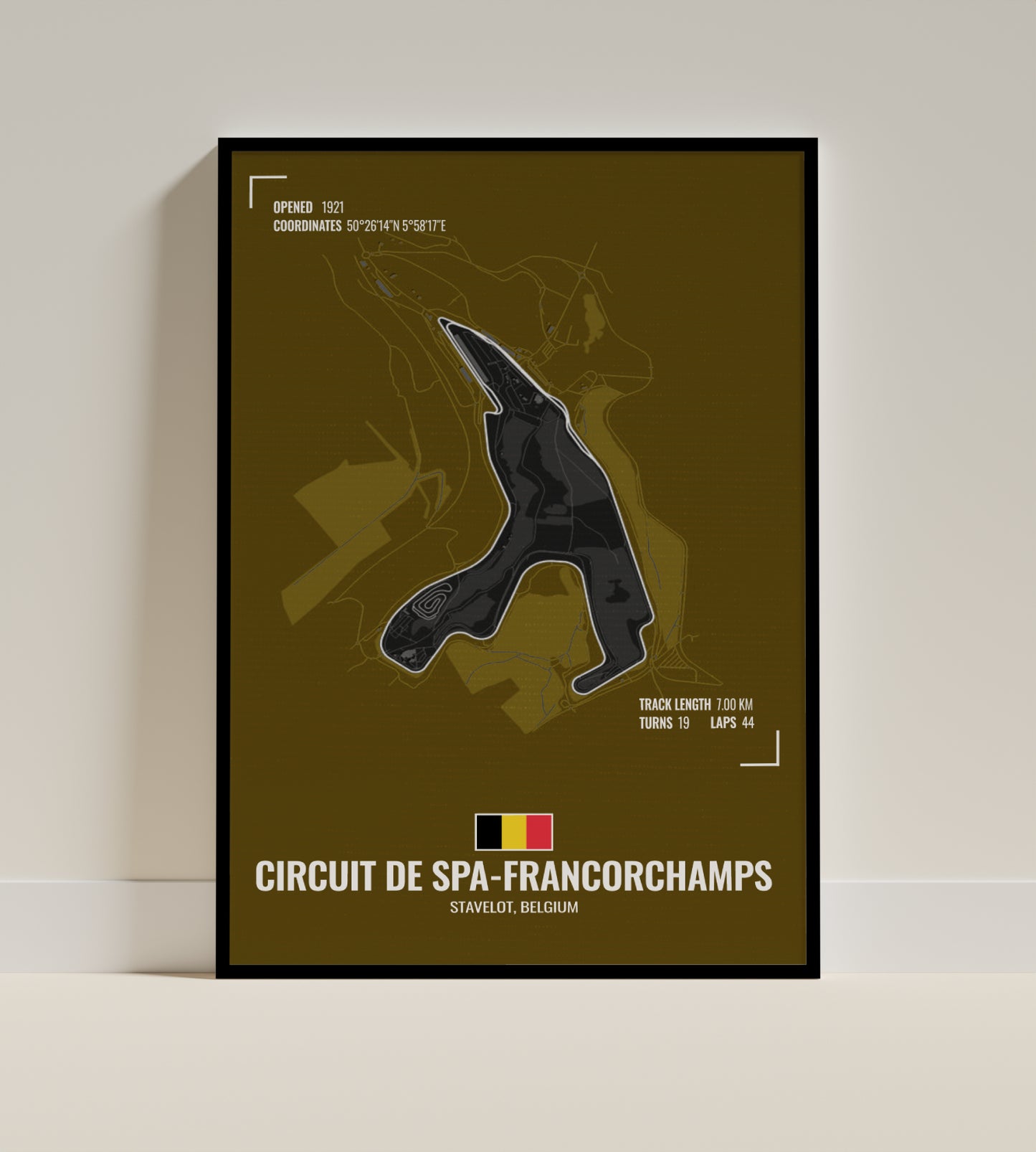 Belgian Grand Prix | F1 Track Art [Yellow]