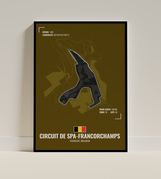 Belgian Grand Prix | F1 Track Art [Yellow]